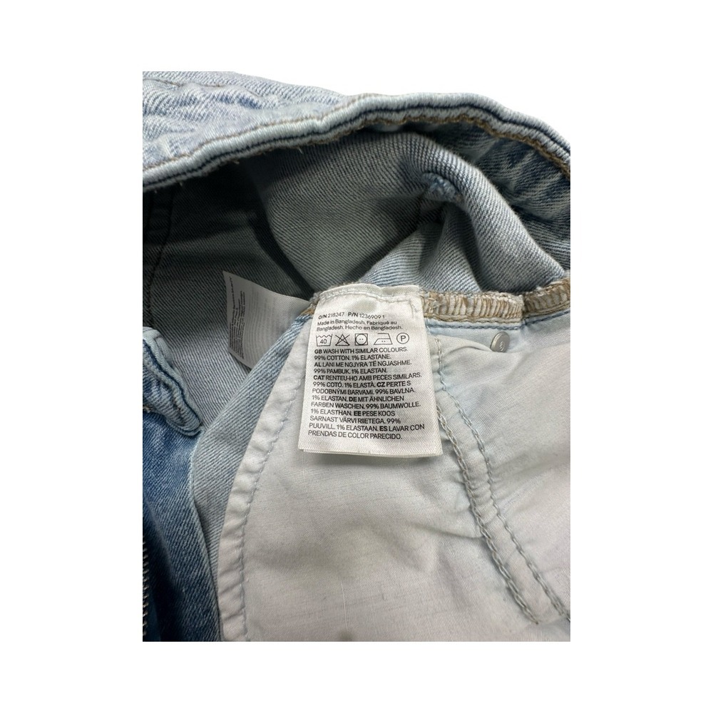 H&M Jeans Women 12 Light Blue Wide Leg High Waisted Raw Hem Denim Casual Relaxed - Picture 4 of 12